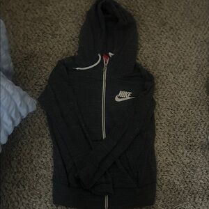 Nike Men's Dark Gray Zip-Up Sweater